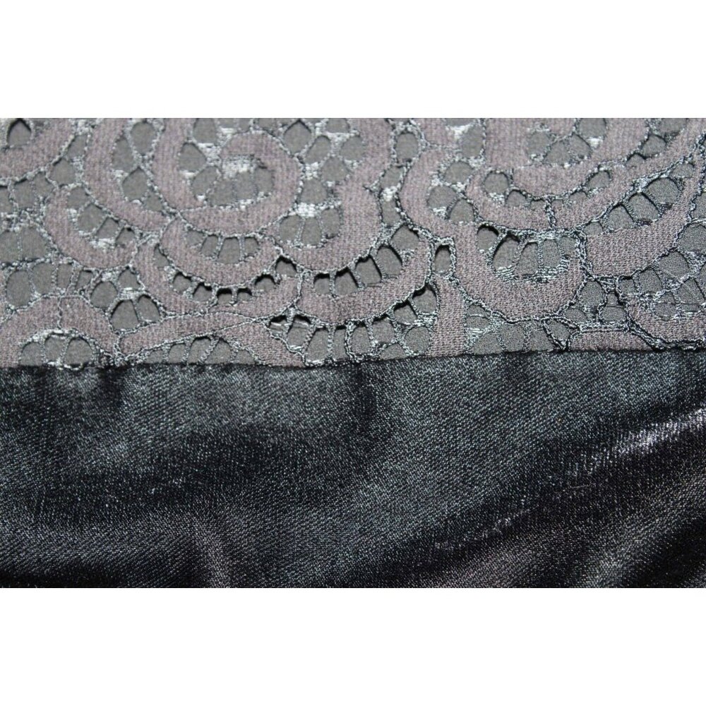 Dolan $78 Sz L Black Mixed Lace Velvet Polyester Blend Top - Picture 9 of 9